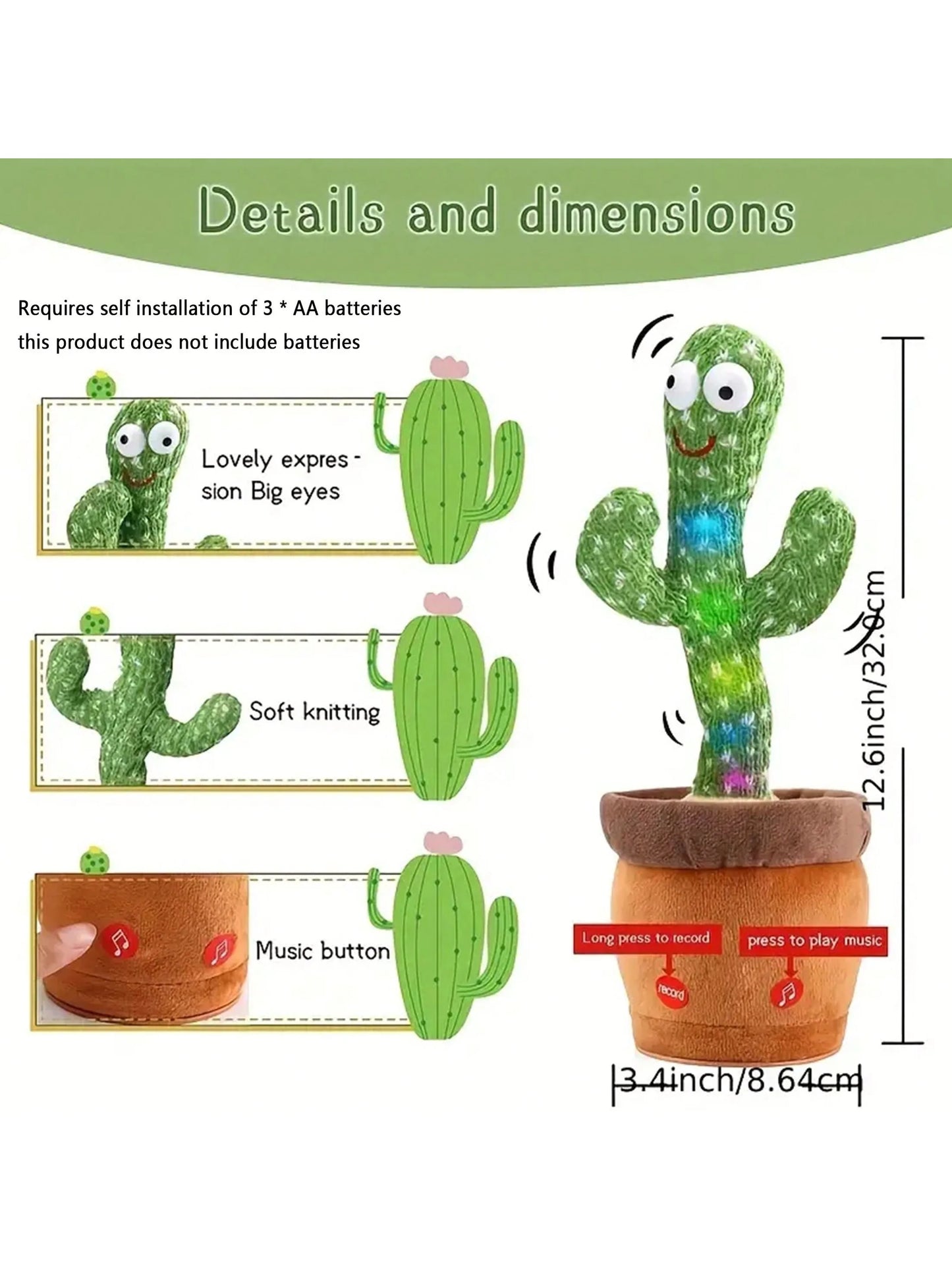 Fun Dancing Cactus Toy for Kids - Sings, Talks, and Mimics! - ToyJoyHQ